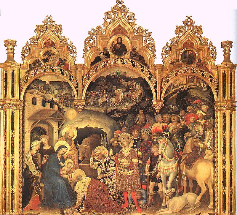 Gentile da  Fabriano The Adoration of the Magi3 Sweden oil painting art
